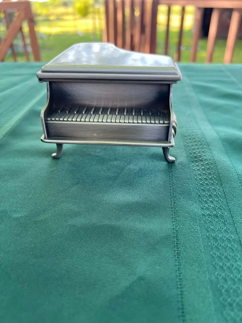Vintage Piano Shape Jewelry Box With Velvet Lining - ,